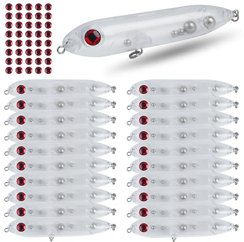 Topwater Angelköderrohling-Set, unlackiert, Wels, Rasselschnur, Posen, Wels, Spook-Köder, Rohlinge für Santee Rig, unlackiert, DIY, Angelköder, blanko, harte Köder, 10/20 Stück