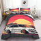 Generisch Bettwäsche-Set mit Weiß und Rot für Erwachsene,Jungen und Mädchen Breitbau-Kit für Toyota Bedruckter Bettbezug mit 2 Kissenbezügen, 135 x 200 cm