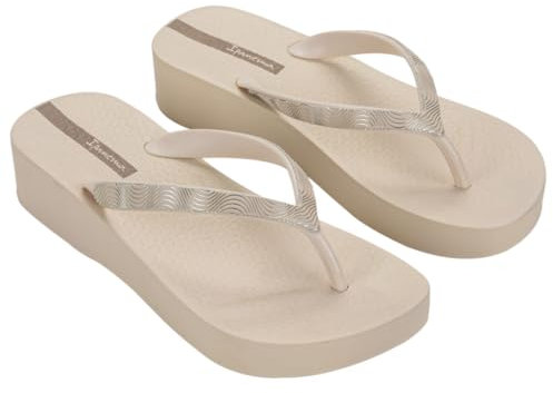 Ipanema Femme Mesh X Plat Fem Tongues, Beige, Marron, 37 EU