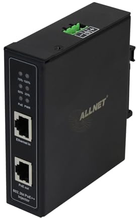 ALLNET Z PoE Injektor Industrial Gigabit/PoE BT (15,4W/30W/90W) / DIN/Metallgehäuse/ALL-PI2014-I-BT90