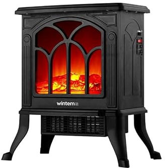 Persefone Caminetto Elettrico da Terra con Effetto Fiamma Realistico - Riscaldamento Rapido 750W / 1500W - Camino Finto con Termostato Controllabile - Design Elegante - per Ambienti Fino a 15m²