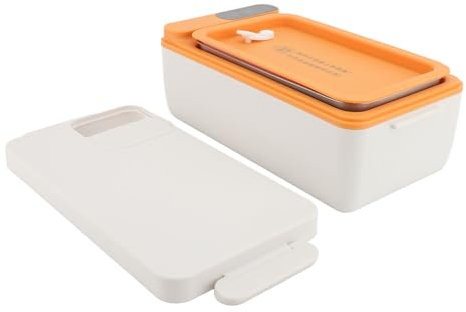 Bewinner Cordless Electric Lunch Box, 1L Capacity Quick Heated Lunch Boxes, USB Rechargeable Cordless Heated Lunch Box Portable Food Warmer Self Heating Box for Outdoor, Stainless Steel