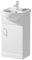 Baystone® 450mm Vanity Unit Basin Sink Bathroom Storage Cabinet Cupboard Freestanding, Single Tap Hole Ceramic Wash Basins, Soft Close Door, White Gloss