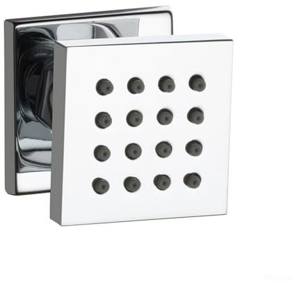 Feegow Cabezal de ducha, cabezal de ducha de pulverización lateral, cabezal de ducha de lluvia fijo de alta presión con 4 boquillas, ducha cuadrada de masaje SPA (NPT1/2)