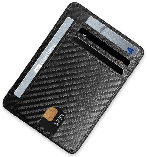 Portefeuille Minimaliste Mince en Cuir PU, Porte-Cartes de Crédit et Bancaire pour Femmes et Hommes