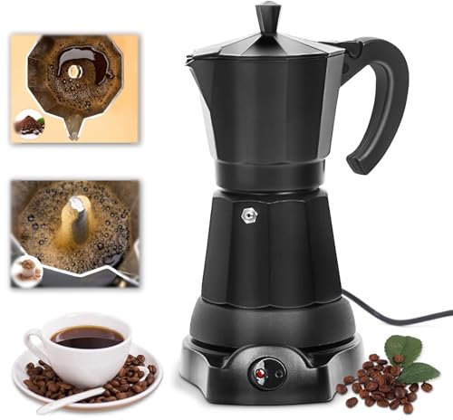 XoTiq Espresso Machine, Coffee Pot Electric Coffe Maker 6 Cup, Capsule Coffee Pod Machine, Cold Hot Brewing Single-Serve Coffee Maker, Coffee Machine Electric Moka Maker, Hotel Kitchen Coffee Machine