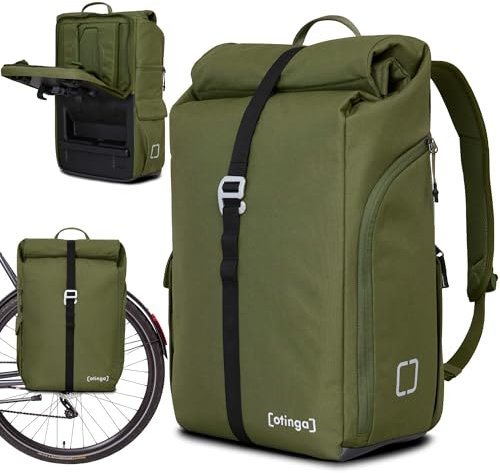 otinga® Flip V3 Fahrradtasche Rucksack [34L Volumen] für jeden Gepäckträger I Stylische Gepäckträgertasche mit Rucksack - in 3 Sekunden umgebaut I Wasserdichter Fahrradrucksack Gepäckträger