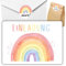 celebr8te 12x Einladungskarten mit Regenbogen Hochglanz Motiv - Für den Kindergeburtstag von Mädchen - Bunte Geburtstagseinladungen +12 Umschläge +24 Sticker +12 Geschenktüten