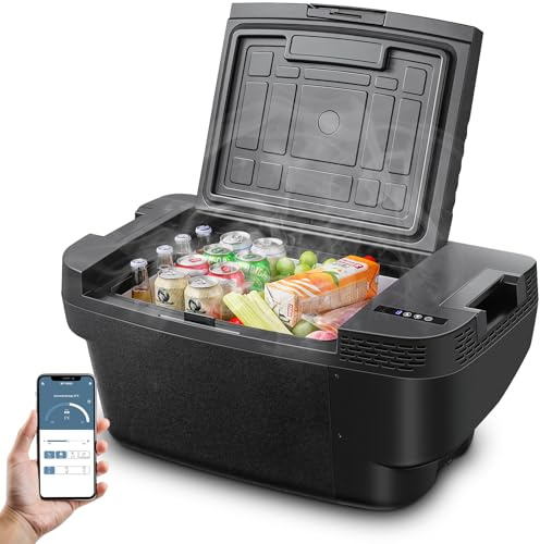 AAOBOSI Frigo per Auto 35L per Veicoli Tesla Model Y, Frigo Portatile 12v Controllo Tramite App fino a -20 °C, Campeggio per l'Outdoor, i Viaggi, il Campeggio, i Picnic