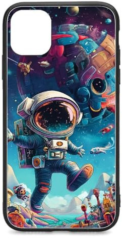 CRIVOTA For iPhone 11 Case - All-new Space City Design, Glass Back + TPU Inner Shell, Military-grade Tested, Extreme Slimness, Precise Cutouts, Cell Phone Cases for Men Women