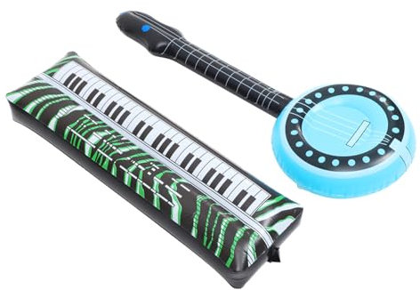 BESPORTBLE 2stücke Aufblasbare Musikinstrumente Aus Pvc Tragbares Aufblasbares Instrumentenspielzeug Für Partys Familienfeiern Geburtstagsfeiern Und Festivals Als Foto-requisiten Und