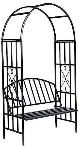 Home & Garden,Furniture-Garden Rose Arch with Bench