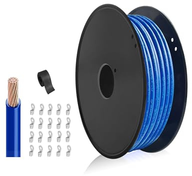 HuLuWa H07V-K 4mm² Filo Flessibile Blu, 50m | Rame flessibile, isolamento PVC. Per collegamenti, quadri e installazioni interne.