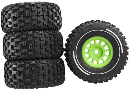 Folpus RC Auto Reifen Rad 4X Professionelle Zubehör mit 12mm Hex 65mm LKW Reifen Set, GrÜn