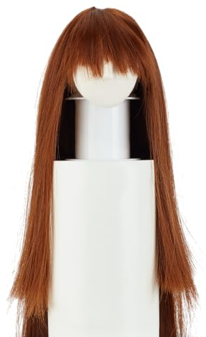 PH PandaHall Puppenperücke 38cm Lange Haare mit Frisurenteilung aus Fasermaterial Perückenunterlage Künstliche Puppenhaaraccessoires Ersatz für Handwerk Puppen Frisurendesign 1 Stück Kokosnussbraune