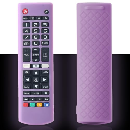 Luminous Purple Remote Cover Compatible with LG Smart TV Remote, Shockproof Case for LG AKB75675311 Remote Controller, Lightweight Anti-Slip Skin-Friendly Silicone Skin Sleeve