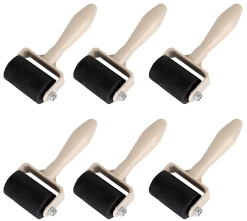 Gummiwalze – Homiladi kleine Farbroller, Gummi-Brayer, Mini-Rollen zum Malen, Drucken, Stempeln und Kleben (3,6 cm)