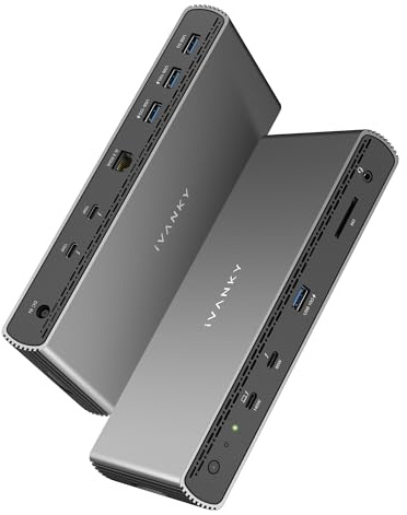 iVANKY Station d'accueil certifiée Intel Thunderbolt 5, FusionDock Pro 3 avec Double 6K@60Hz pour MacBook M1/M2/M3/M4/M5 Pro/Max, Double 8K@60Hz pour Windows TB5, Alimentation 180 W, 120 Gbit