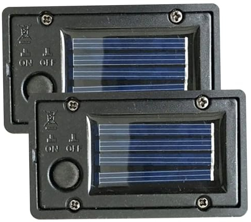 Peosaard 2Pcs Solar Batteries for Outdoor Solar Lights Waterproof Battery Box Replacement Light Parts with Light Sensor DIY Garden Kit 2.8x1.6, Replacement Top