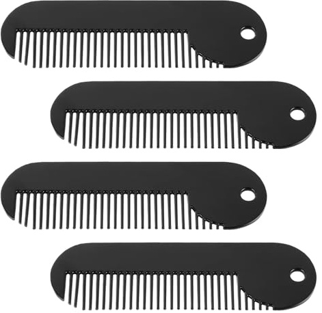 LALADEFIEE 4 Stück Pack Kleiner Taschen Bartkämme für Herren Kompakte Feinzinkige Metall Haarkämme für Präzises Bart und Haarstyling Unterwegs