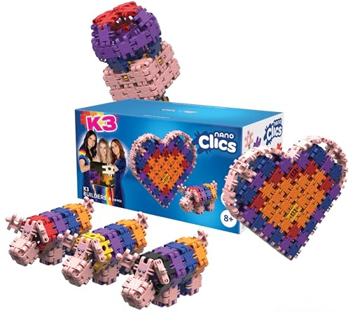 Clics Nano Creative Builders 190, Konstruktionsspielzeug für Kinder ab 5 Jahren, kreatives Lernspielzeug im 190-Teile-Set, Bausteine für Mädchen und Jungen, langlebiges Spielzeug.