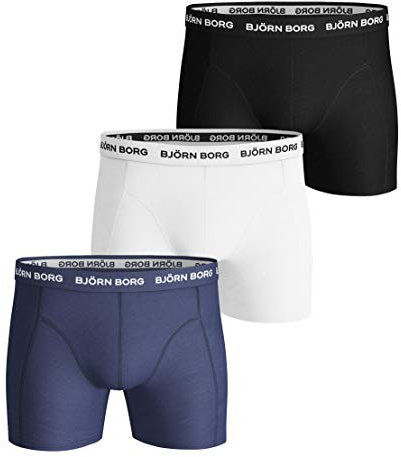 Björn Borg Herren Unterwäsche Sammy Boxer Short 3er Pack Herren - Schwarz, Dunkelblau, L, 99991024