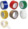 NASTRO ADESIVO COLORATO 7 COLORI:GIALLO BLU ROSSO VERDE BIANCO AVANA TRASPARENTE (7 ROTOLI 50 mm x 66 Mt,1 x COLORE, Totale 462 Mt)