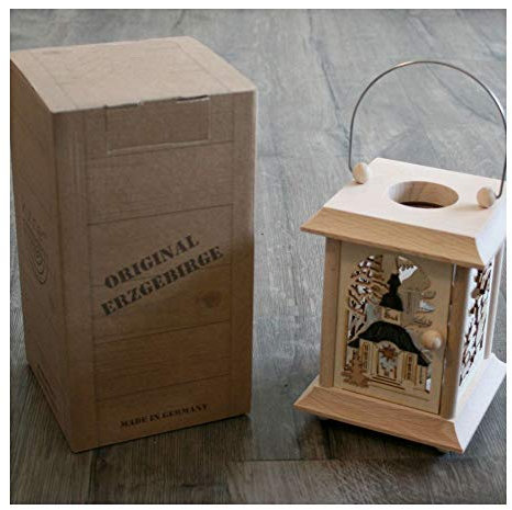 Tischlaterne Laterne Holzlaterne - Original Erzgebirge * viele verschiedene Motive wählbar * (Seiffen)