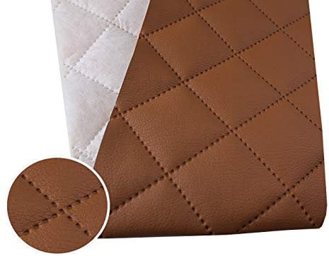 Kunstleder Gesteppt Möbel Textil Meterware Polster Stoff PU - Möbelstoff (Braun 814)