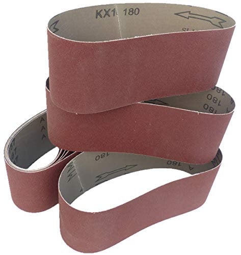 10 Stück Schleifbänder 75mm x 510mm Korn P80 Gewebe Schleifbänder Schleifband Gewebebänder Bandschleifer BOHRFUX