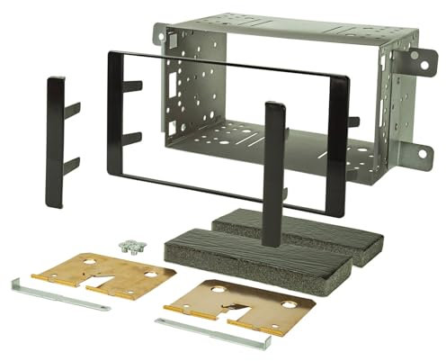 tomzz Audio 2453-004 Doppel DIN Radioblende kompatibel mit Subaru Impreza Forester Piano Lack schwarz mit Metall Einbaukit