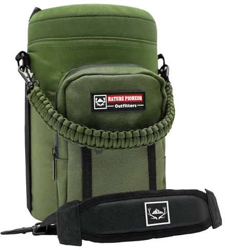 Nature PIONEOR Insulated Water Bottle Holder with Shoulder Strap for 128oz Gallon Sports Water Bottles, Carrying Case/Outdoor Camping Bag,