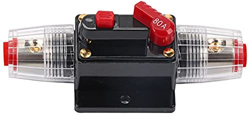 Sicherung, Legierung und Kunststoff des Leistungsschalters 50Amp -100Amp Leistungsschalter zurücksetzen Solarsystem Sicherungshalter Auto Boot Sicherungshalter Wasserdicht 12-24V (80A)