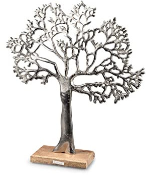 formano Lebensbaum aus Aluminium mit Mangoholz ca. 42 cm Dekoration Baum