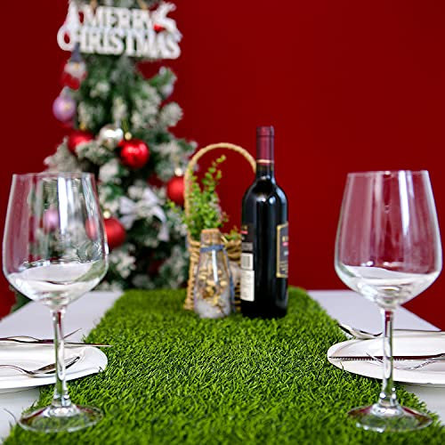 Artificial Grass 14 x 48 inch Table Runner, Perfect for Spring, Fall Holidays, Parties, Catered Presentations, Baby Showers, Birthdays, Candy Buffets, Restaurant Decoration, Dessert Tables, Wedding