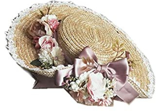 COSDREAMER Damen Viktorianischer klassischer Blumenhut (Pink)