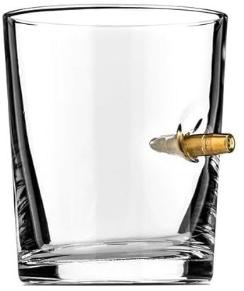 Verre à Whisky incrustée d'une vraie balle Verre alcool