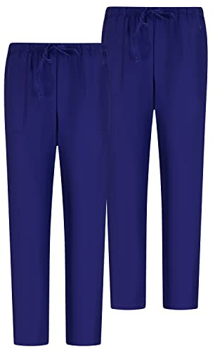 MISEMIYA - Pack 2 PCS - Pantaloni Unisex Vita Elastica Uniforme di Lavoro Clinica Ospedale