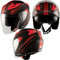 Doppeltvisier Jet Motorradhelm City Zertifikat ECE 22-05 Mattt Schwarz Rot L
