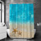 MUSOLEI Duschvorhang 180X180cm 3D-Druck Meer Duschvorhänge 180X180 Blau Badewanne-Vorhang Anti-Schimmel Wasserabweisende Duschvorhänge mit Ringen waschbare Badezimmer-Vorhänge, blau