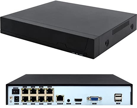 REVODATA 8CH Poe NVR, videoregistratore di Rete Poe (HD 1080P/3MP/4MP/5MP) per la sorveglianza del Sistema di Sicurezza Domestico, 8 canali Poe per Telecamera IP, Non Include HDD (POE4008ES)
