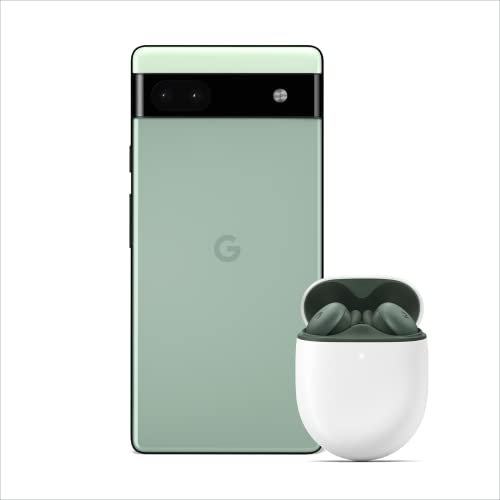 Google Pixel 6a - Unlocked Android 5G Smartphone 128 GB - Sage + Pixel Buds A-Series Wireless Earbuds - Olive