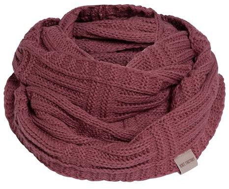 Knit Factory - Bobby Loop Schal - Grob Gestrickter Schlauchschal - Für Damen und Herren - Strickschal mit Wolle - Hochwertige Qualität - Stone Red