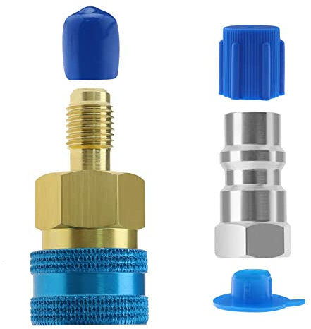 R1234YF auf R134A Low Side Schnellkupplung R12 auf R134A Schlauchadapter 180-Grad Winkel Autoklimaanlage Anschluss Konverter