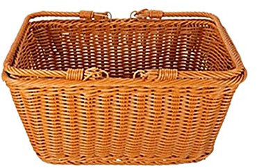 Juwaacoo Robuster, handgefertigter tragbarer Picknickkorb Rattan, geflochten, Supermarkt-Einkaufskorb, Rattankorb