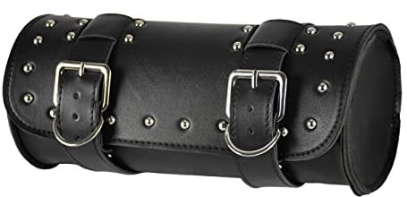 HCmotorku Motorrad Werkzeugtaschen Lenkertasche Satteltasche Gabel Werkzeugtasche Gabelrolle Lauftasche Sissybar Aufbewahrungstasche Leder Universal passend für Harley Yamaha Suzuki Schwarz