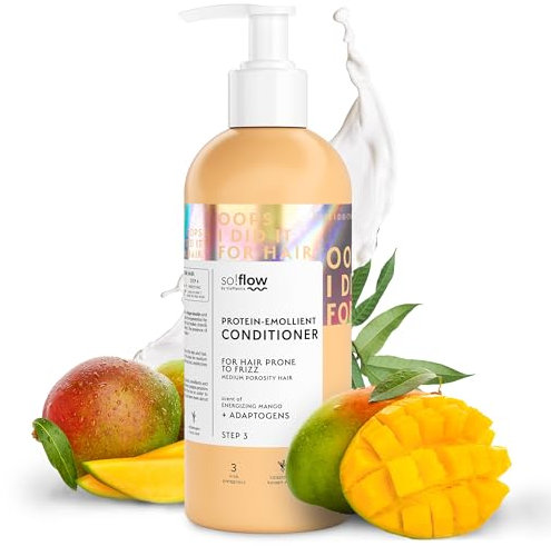 So!Flow Ultimate Anti-Frizz Conditioner - Angereichert mit pflegenden Ölen und wirksamen Pflanzenextrakten - Maßgeschneidert für mittlere Porosität und Haar, das sich nach frizzfreiem Glanz sehnt