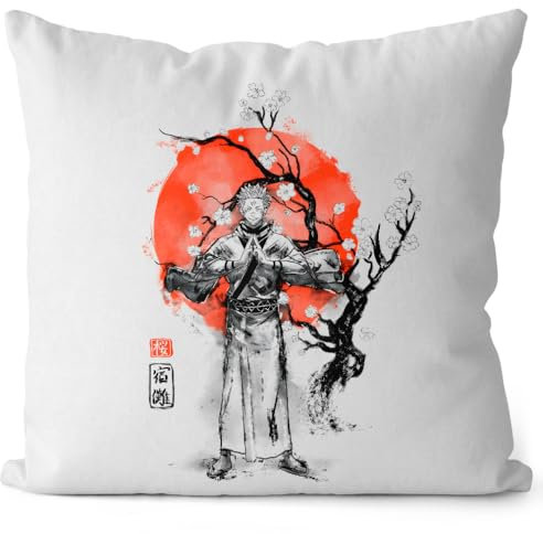 CottonCloud Inked Sukuna Kissen mit Füllung 40cm Baumwolle Kaisen Anime Japan Manga