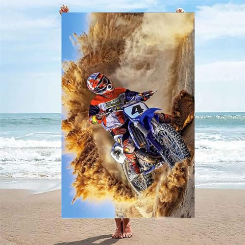 KnorRs Motorrad Strandtuch Groß 150x200, Mikrofaser Handtücher, SchnellTrocknend Badehandtuch, Saunatuch, Handtuch Für Jungen,Herren (Y3,80x160cm)