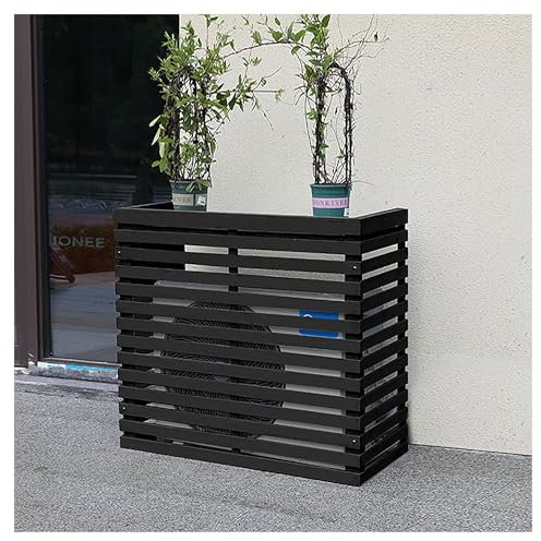 Klimaanlage abdeckung, Holz Blumenständer, verkleidung klimaanlage außengerät, klimagerät schutzgitter, outdoor sonnenschutz abdeckung, Geeignet für externe Klimageräte, klima splitgerät (Color : Ner
